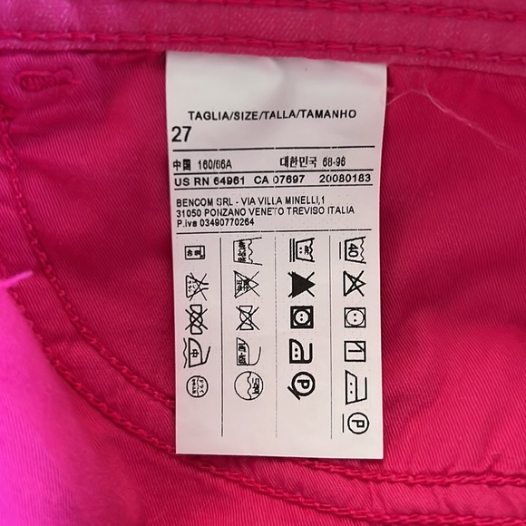 United Colors of Benetton hot pink skinny jeans. NWT Barbiecore - Picture 10 of 11